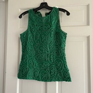 WHBM green embroidered top